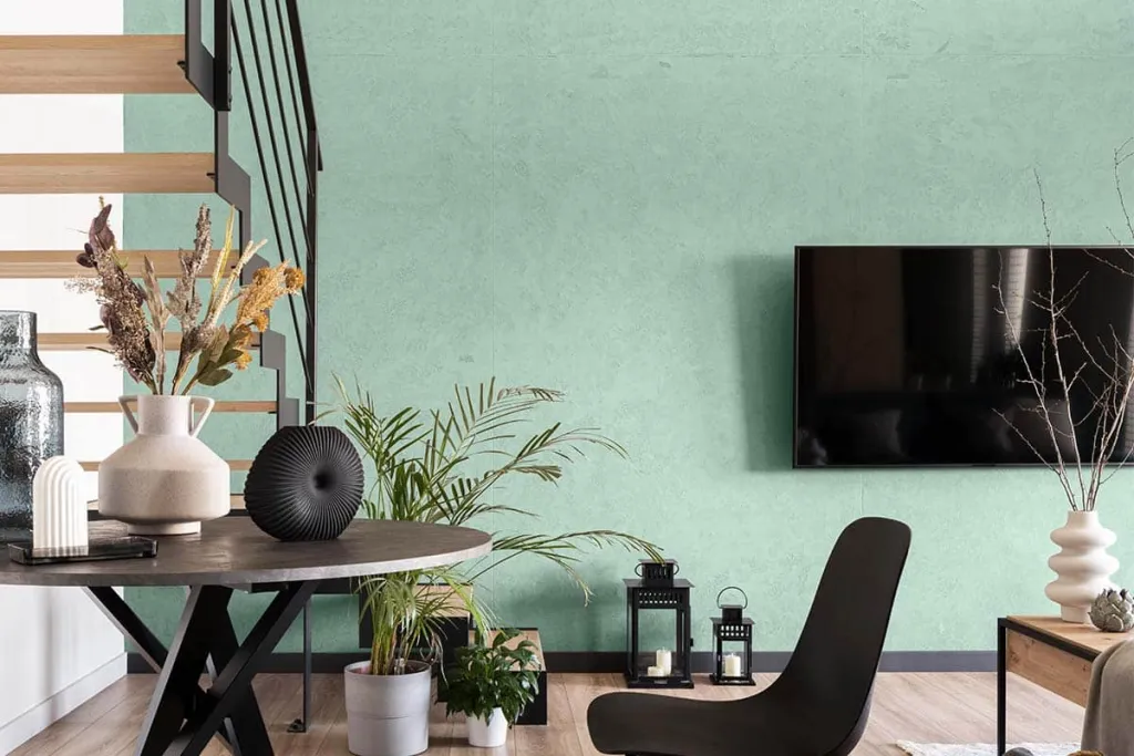 Microcement Floors wall pistacchio