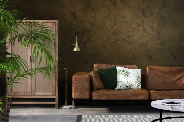 Bronze brown brush effect wall Paint