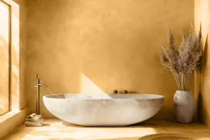 Microcement Floors bathroom pastel