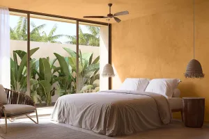 Microcement wall ochre brown